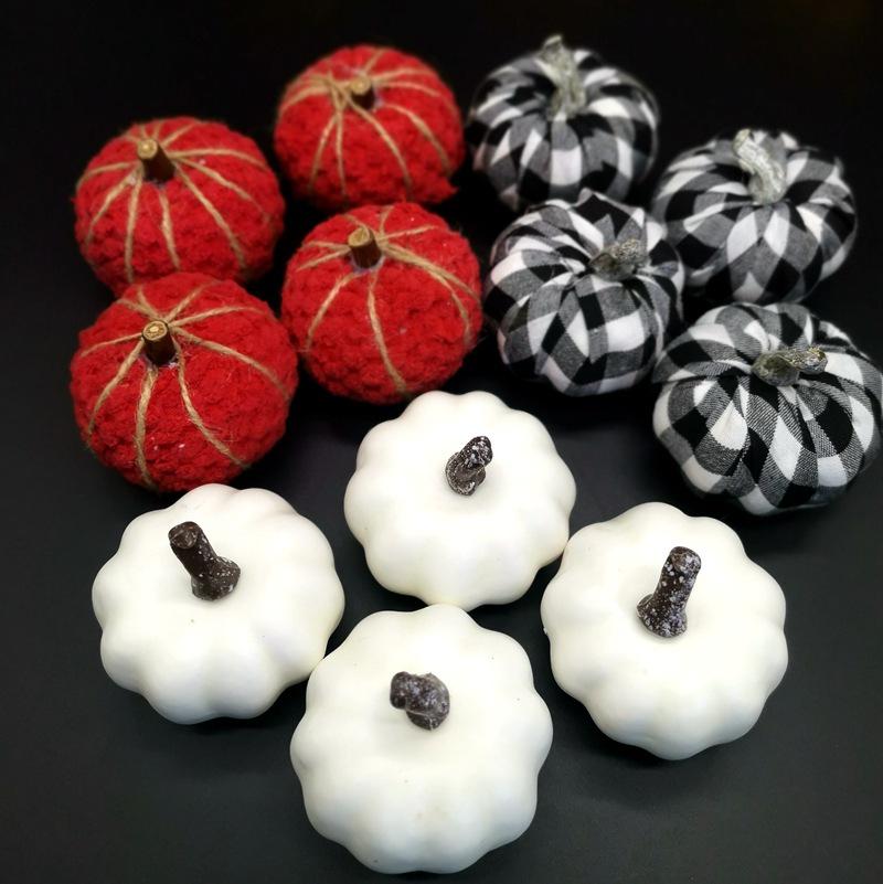 White and Yellow Pumpkin Model for Halloween and Christmas Decoration Wreaths