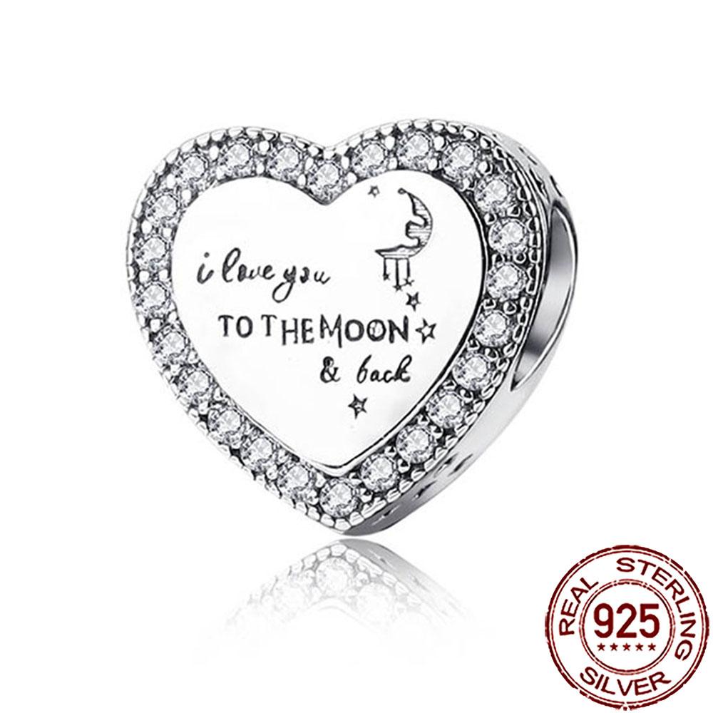 New Charms Copper Sparkling Mum Mother Family Love Heart Beads Fit Original Bracelet Necklace Diy Jewelry