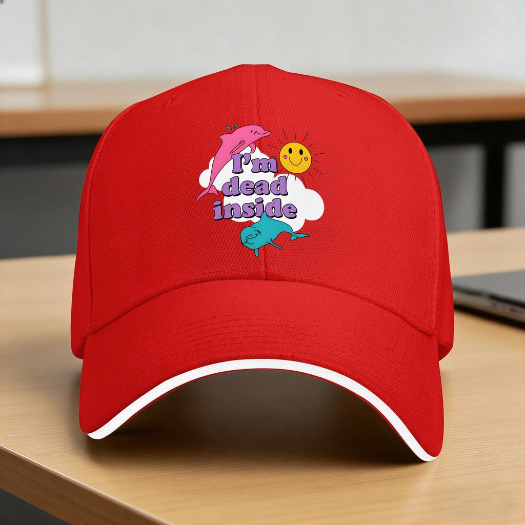 Sommer Ich bin innerlich tot Baseballkappe Laufen Hippie Lässig Print Sonne Hip Hop Hüte Damen Unisex Großhandel Baseballkappen