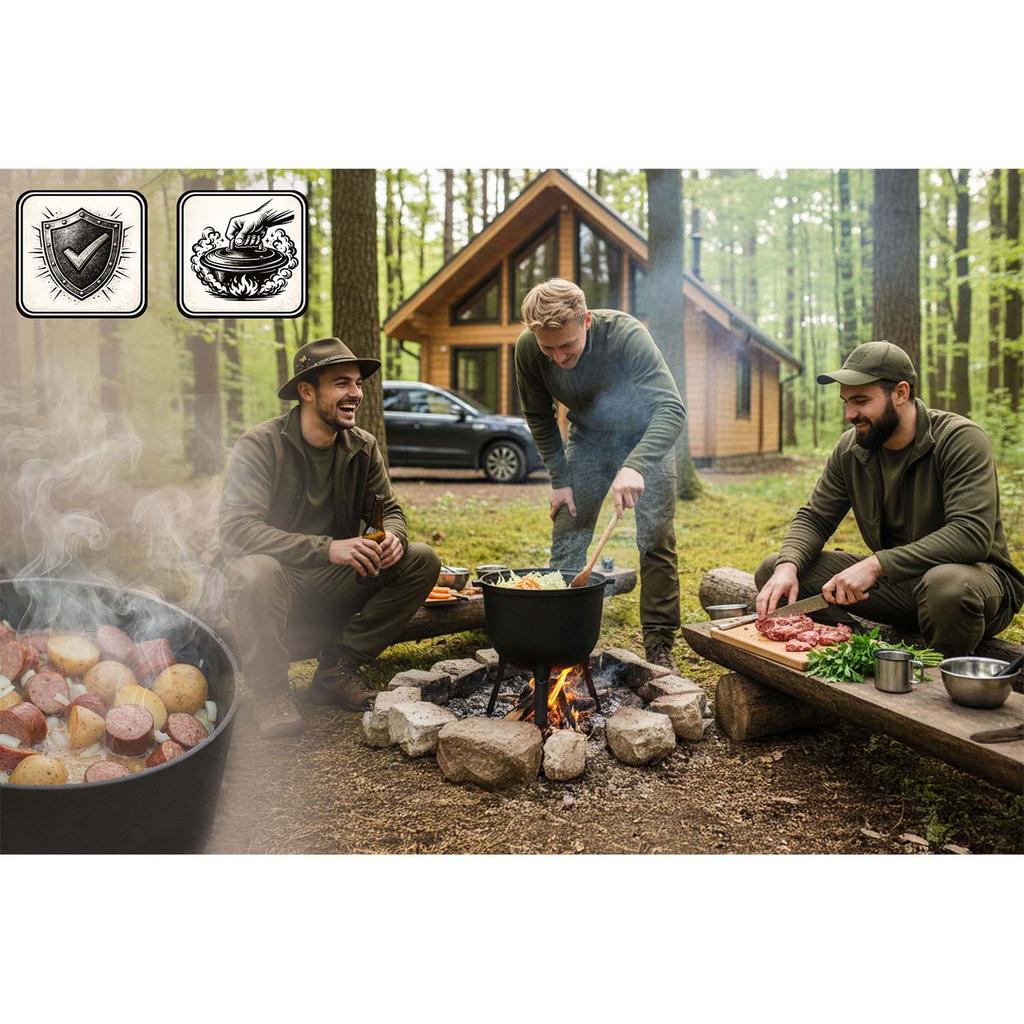 Gusseisenkessel Jäger Topf für Braten, Lagerfeuer & Grill 348200