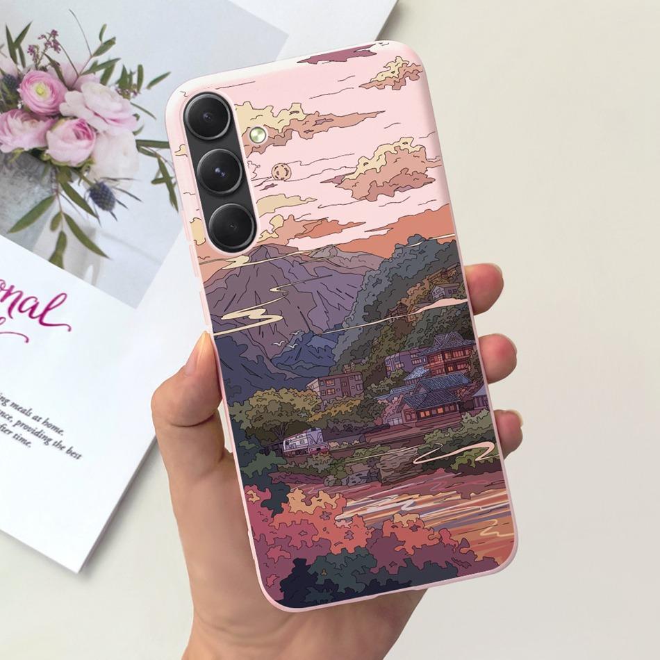For Samsung Galaxy A55 Phone Case Samsung A55 5G SM-A556B Fashion Moon Pattern Soft Silicon Back Cover