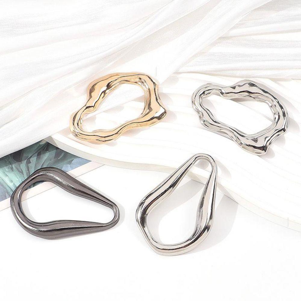 8 hebillas de aleación con forma irregular para accesorios de ropa, accesorios DIY, hebilla decorativa para trajes de baño, color oro y plata.