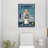 Niedliche Tiere Leinwand Malerei Schwarze Katze Get Naked Poster Hai Kaninchen Waschbär Druck Toilette Wand Kunst Bild Badezimmer Home Decor