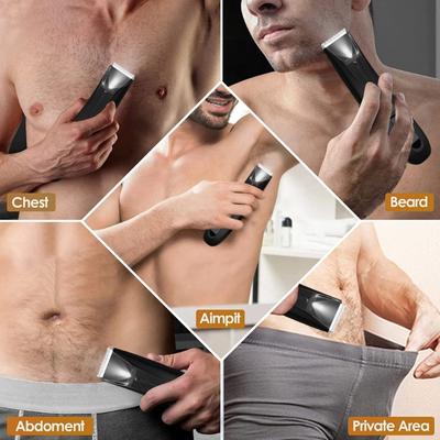 Tondeuse électrique intime pour hommes pour le toilettage du corps Tondeuse intime pour la zone de l'aine et les poils pubiens Étanche Sec/Humide