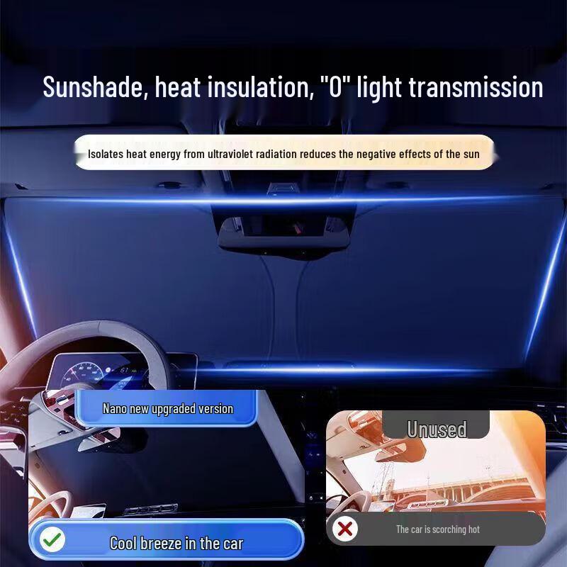 Car Sunshade & Heat Insulation: Sun Visor, Curtain, Windshield Shade, Umbrella, Cover, Panel, Cloth