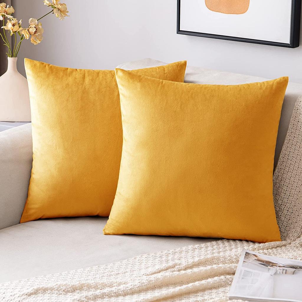 Velvet Solid Pillow Cover Removable Washable Sofa Cushion Case Soft Cozy Home Decor Elegant Comfortable Accent