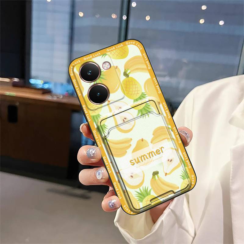 Cute Shockproof Phone Case For Realme P3 Ultra 5G TPU Fashion Design Card Slot Protective Silicone Card Bag Graffiti