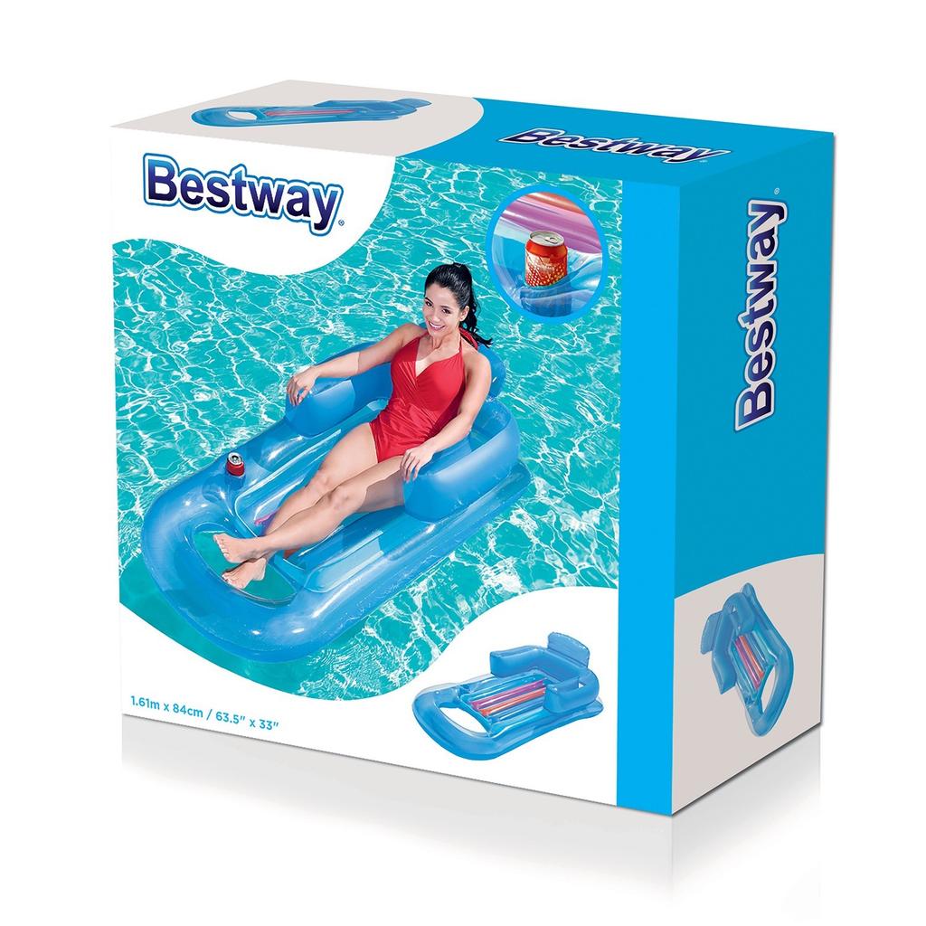 Aufblasbare Matratze, Sessel, Liegestuhl 161 x 84 cm Bestway 43028 Silber