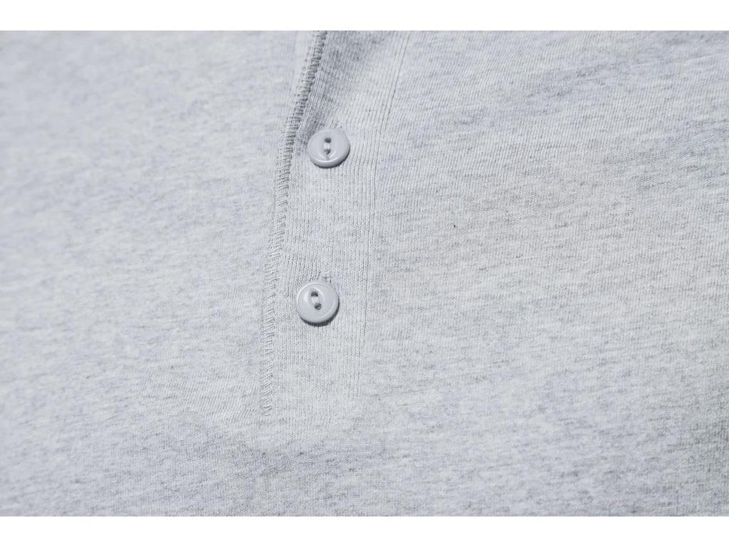 Pánské jednobarevné americké letní jednobarevné tričko Henley s polovičním rukávem - trendy sportovní oblečení pro volný čas