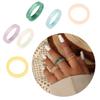6pcs Set Korean Vintage Resin Rings Geometric Colorful Round Rings for Women Girls Simple Jewelry Gift Women Ring