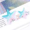 2 Pcs/Pack Gradient Starfish Pendant With Multicolor Resin Pearl Plane For DIY Bracelet Hair Earring Backpack Keychain Hanging Ornament Decor
