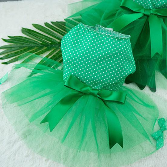 Rochie pentru animale de companie respirabilă, ușor de purtat, model de puncte din poliester, costum de câine subțire pentru vară