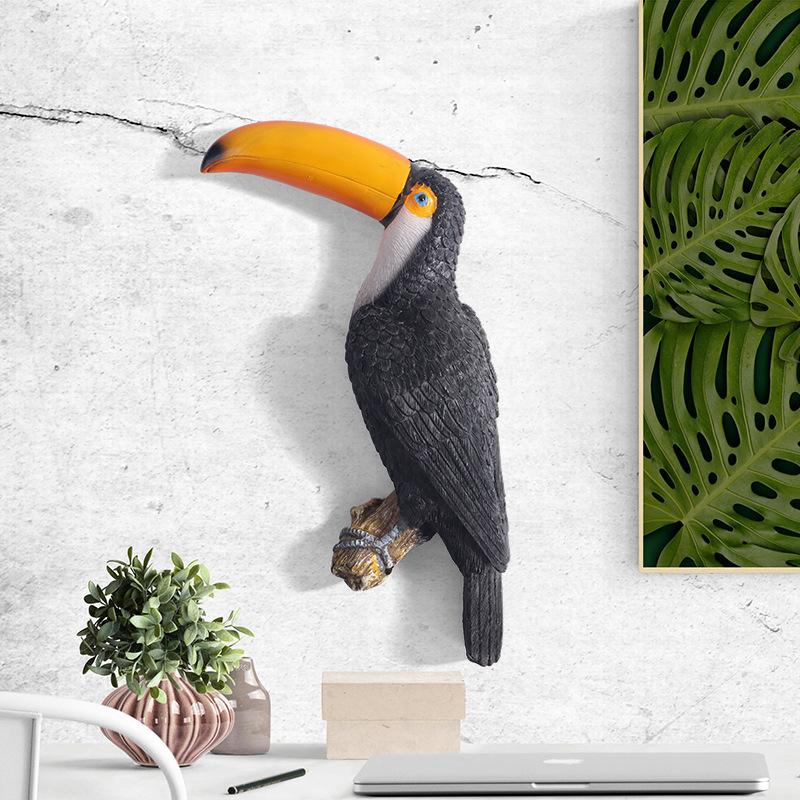 Peco Parrot Wall Hanging Resin Craft Wall Decorative Birds Room Decoration Garden Outdoor Home Decoration