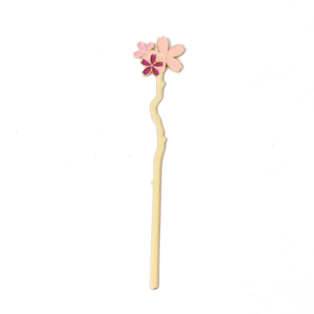 Marcador de livro de metal Sakura, marcador de livro criativo de flores, assistente de leitura, suporte para livros, lindos artigos de papelaria, material escolar e de escritório