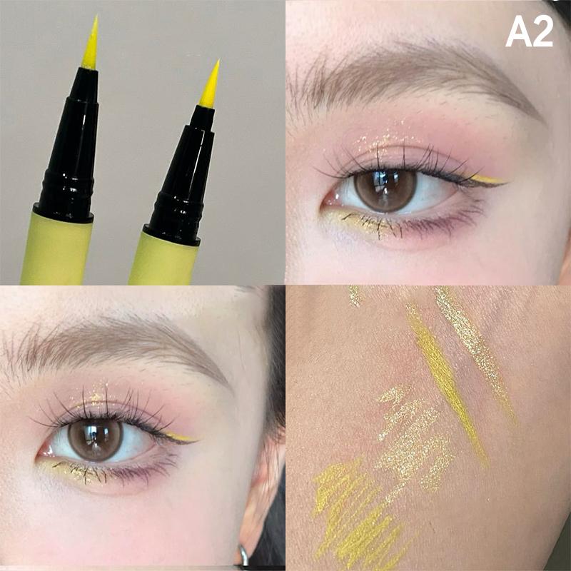 Double Head Pearlescent Matte Colorful Eyeliner Lying Silkworm Pen Waterproof Lasting Yellow Blue Eye Makeup Nature Eye Liner