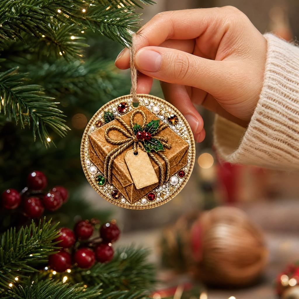 Christmas Tree Ornament, 2D Christmas Hanging Decoration, 1 Material