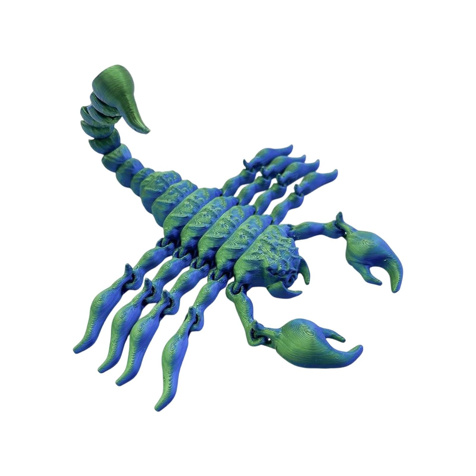 

3D-печатные настольные украшения в виде скорпиона с регулируемыми шарнирами One Size зелёный