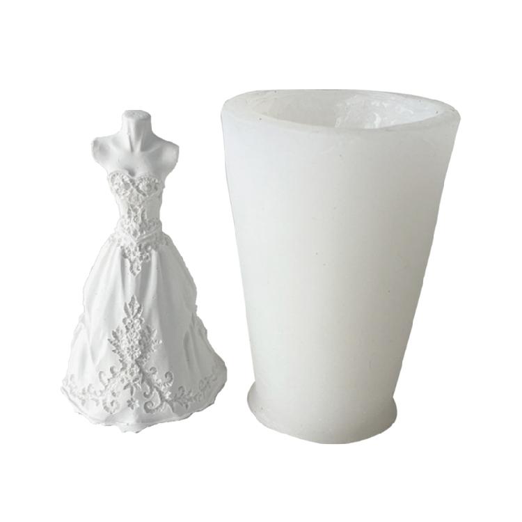 3D Bride Wedding Dress Silicone Candle Mold Bridegroom Suit Resin Casting Moulds