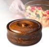 Wooden Bowl Serving Bowl Storage Reusable Solid Wood Wooden Salad Bowl with Lids