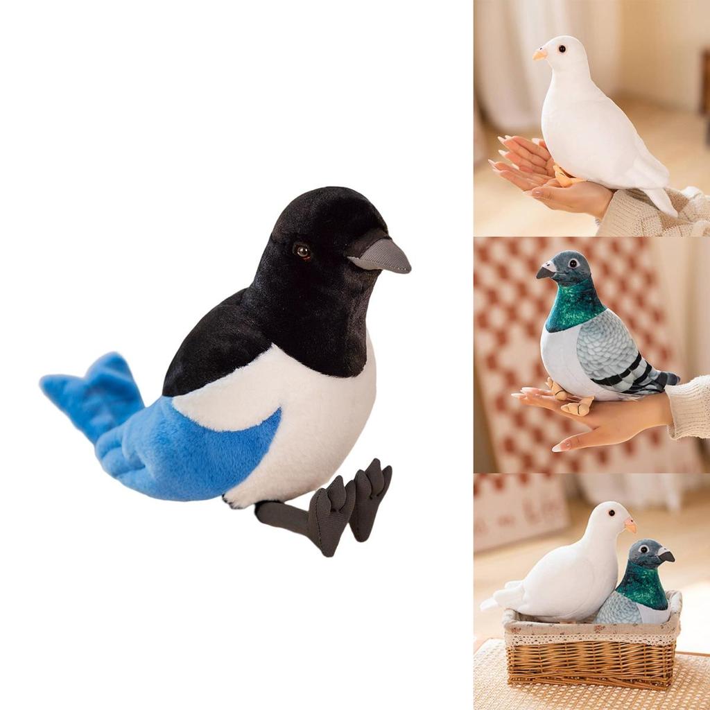 Realistisches Plüsch-Tauben-Spielzeug mit weicher PP-Baumwollfüllung, ideal als Dekoration und Geschenk, erhältlich in Weiß und Grün