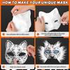 20 Pcs Face Cushion Kit Fox Cat Face Cushion DIY Halloween Masquer Set with Paint And Brush Make-up Party Prop for Dancing Party