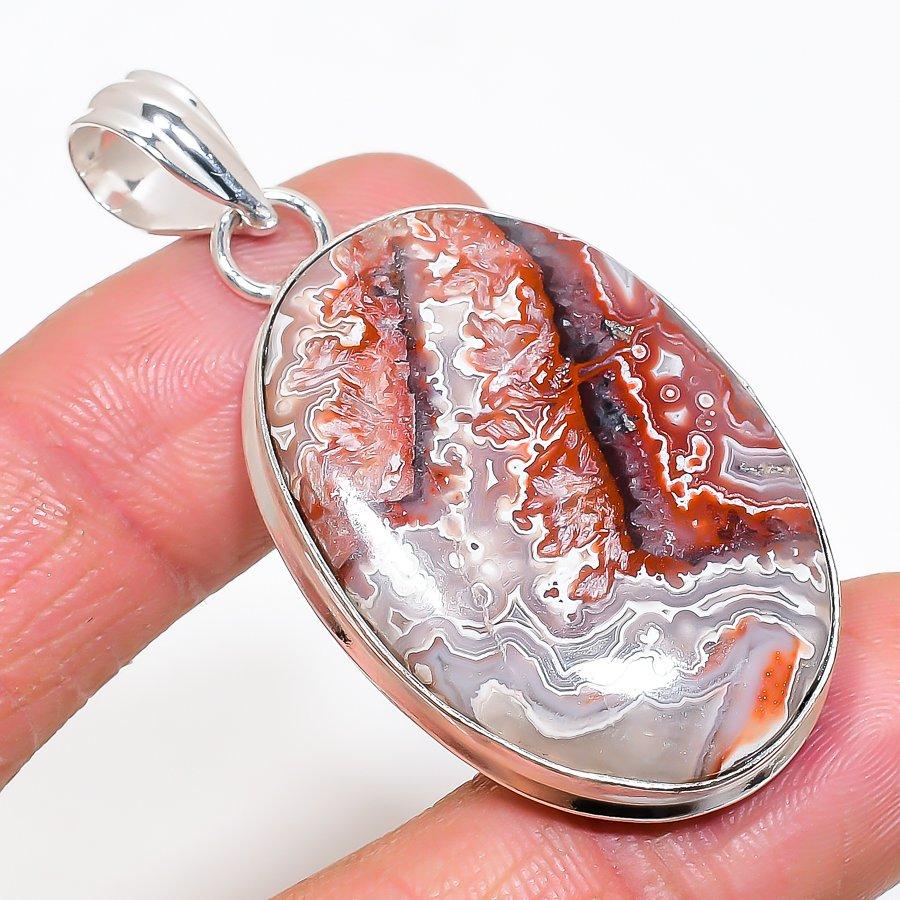 

Natural Laguna Lace Agate 925 Sterling Silver Jewelry Pendant 2.17 AP-14052