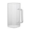Transparent Glass Square Mug with Handle (350ml, Set of 2)