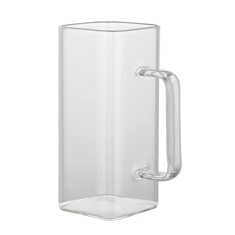 

Transparent Glass Square Mug with Handle (350ml, Set of 2)