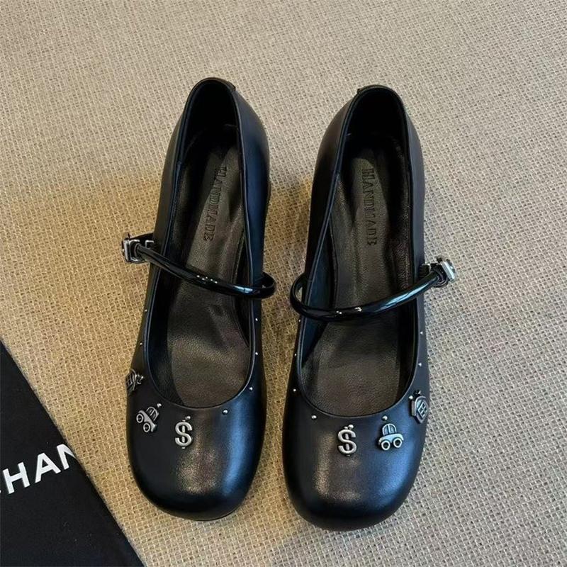 

Модная женская обувь на высоком каблуке Мэри Джейн Летние сандалии 2025 Бренд Массивная обувь Лолита Элегантные туфли-лодочки из лакированной кожи Женские туфли 39 чёрный
