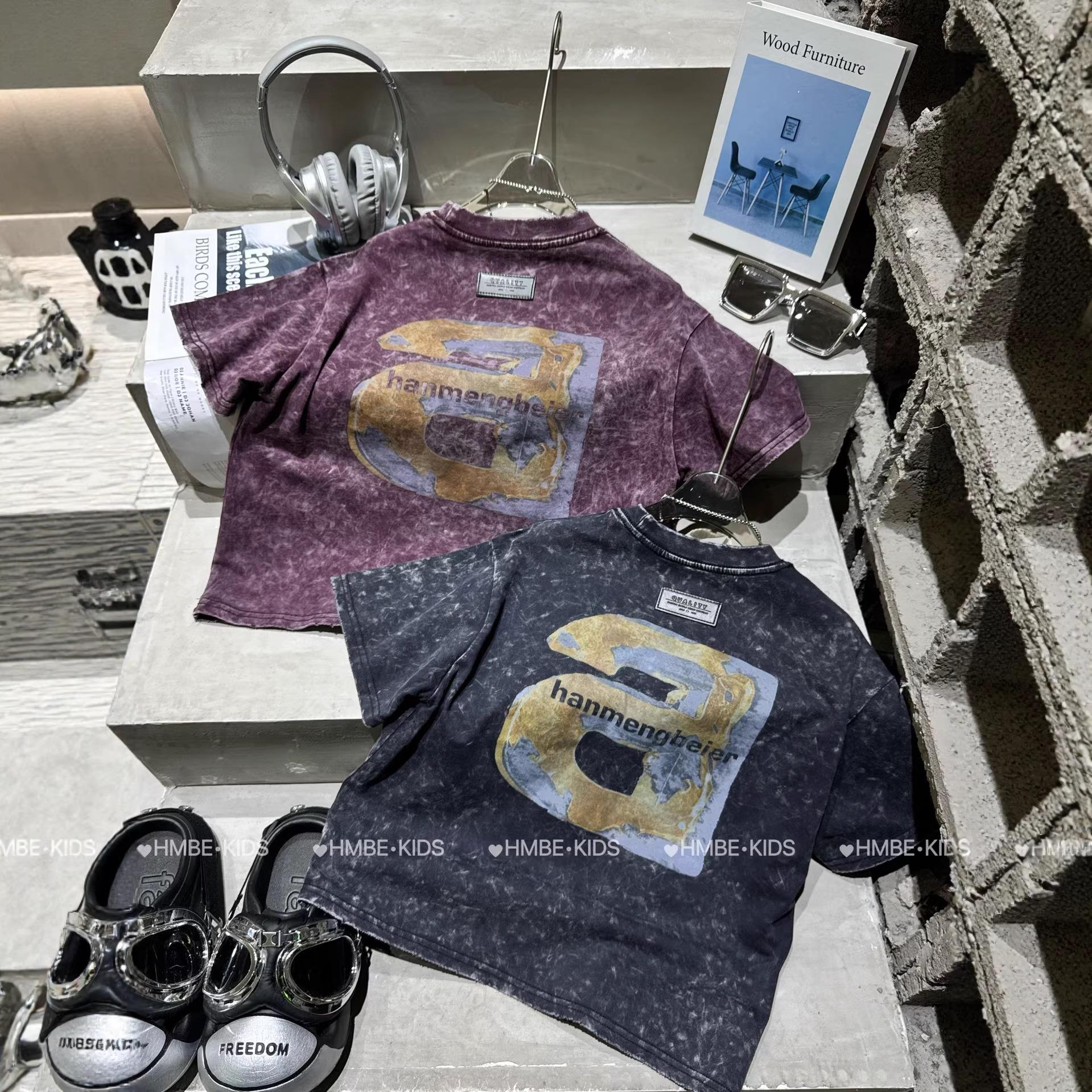 

Boys 2025 Summer Letter T-Shirt: New Style, Loose Fit, Short-Sleeve, Sporty & Casual Top for Medium and Large Kids 150 cm чорний