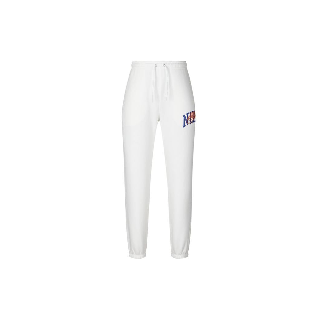Nike Club Fleece Letter Print Drawstring Casual Cuffed Fleece Joggers Men Joggers White FV4454-100