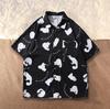 Men's Hip Hop Retro Cat Print Short Sleeve Shirt
