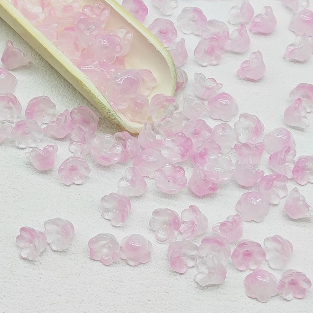 50pcs/set Accessories Bellflower Glass Beads Glass Beads Trumpet Flower Shape Glass Beads  Women