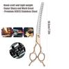 7 Inch Rose Gold Curved Fishbone Grooming Scissors Dogs Professional Pet Hair Trimming Shears Stainless Steel