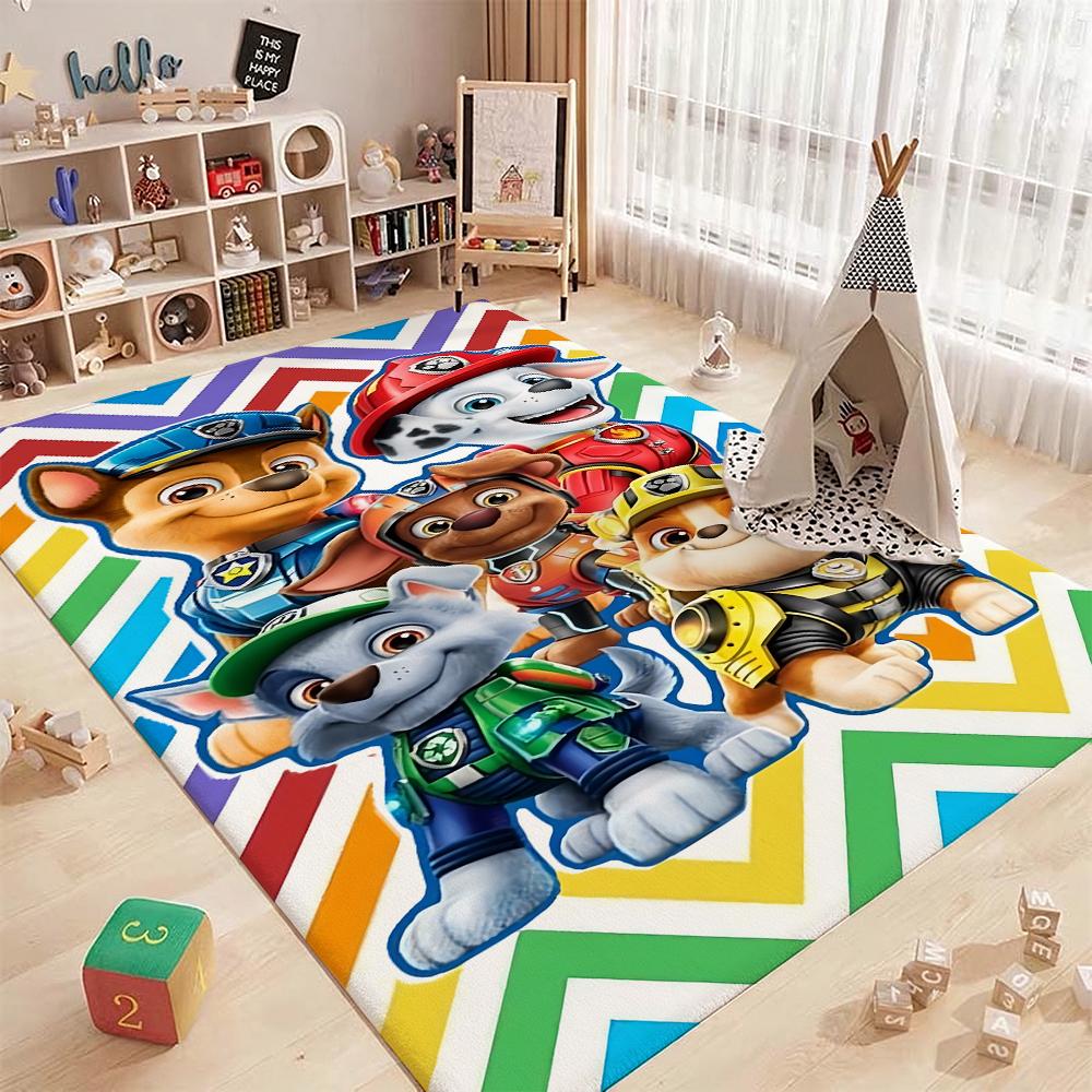 Paw Patrol Police Pup Rectangular Rug Soft Texture Nonslip Carpet For Bedroom Door Living Room Area Home Decor New Year Gift