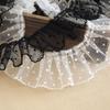 Elegant Pleated Lace Trim Vintage Polka Dot Mesh Ribbon Lace Fabric Ribbon  Sewing Crafts