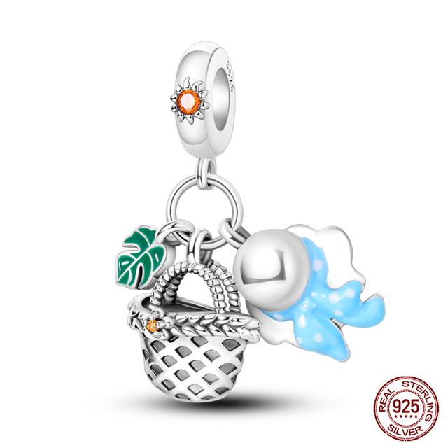 Prawdziwe 925 Sterling Silver kolorowy motyl sowa wróżka wisiorki koraliki Fit Fasion 925 oryginalne bransoletki naszyjniki Fine DIY biżuteria