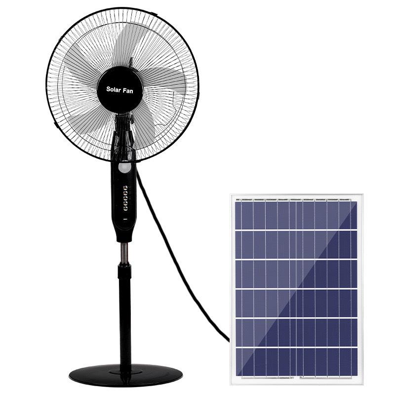 Hui Xiang 16" Solar wiederaufladbarer Ventilator mit Fernbedienung und DC-Stecker
