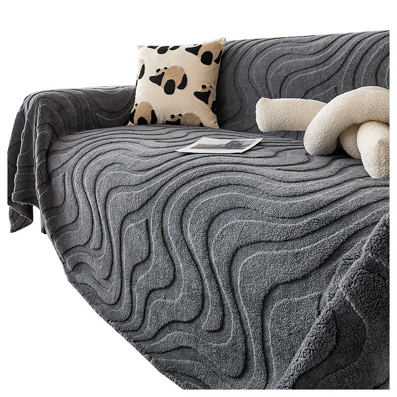 Modern Simple Plush Sofa Towel Full Cover Cloth Dust-Proof and Warm Sofa Cover All-Inclusive Universal Cover Nap Wool Blanket