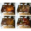 Lighted Castle Fireplace Tree Pattern Print Rectangular Round Soft Thickened Cotton Festive Tablecloth Dustproof Cover Towel
