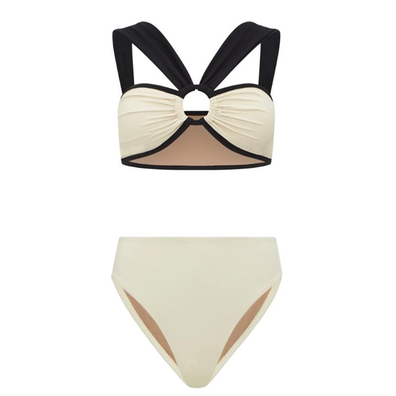 

Европейский и американский купальник бикини с чашечками: Стильный раздельный купальник для пляжного отдыха (23070259) Extra Large бежевый