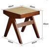 Rattan Hallway Ottomans Solid Wood Oak Entrance Hall Ottomans Modern Portable Footstool Low Nordic Footrest Bedroom Wooden