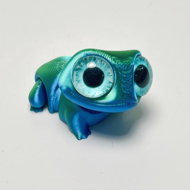 3D-Druck Niedliche Froschfigur Spielzeug Heimdekorationen Gelenke Beweglich Realistische Augen Mini Frosch Tier Spielzeug Kindergeschenke