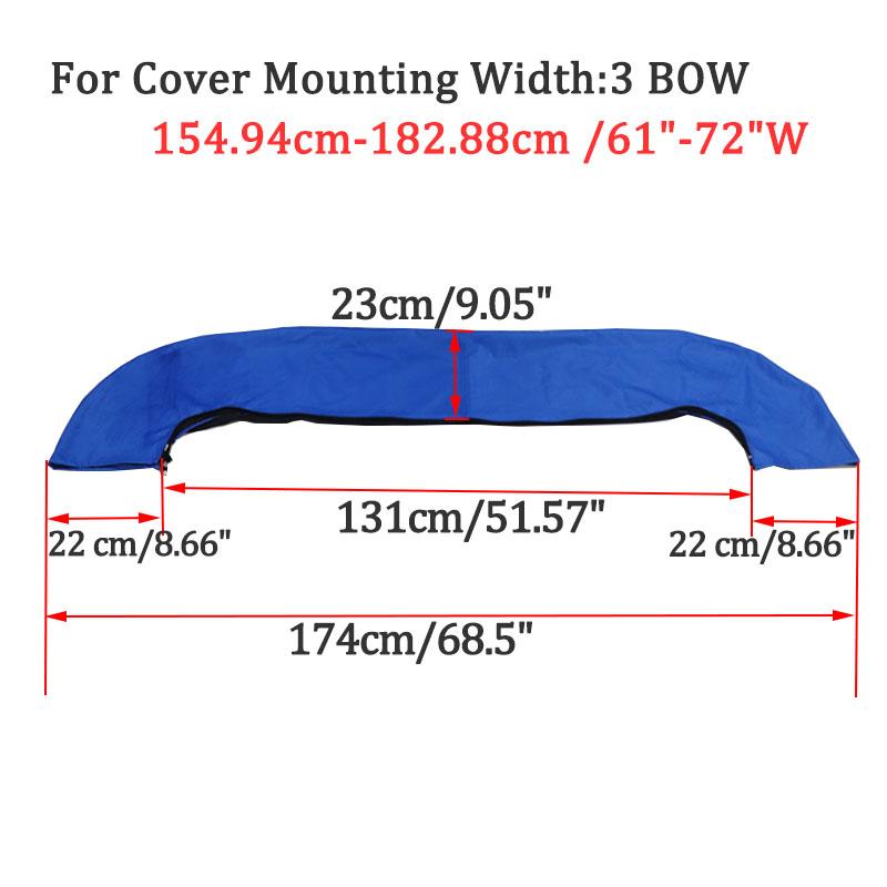 600D 3/4 BOW Bimini Top Boot Cover No Frame Yacht mit Reißverschluss Winter Schnee Sonnenschirm Staubdicht Wasserdicht Cover Marine Zubehör