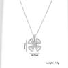 Elegant Hollow Flower with Zircon Pendant Necklace Stainless Steel Chain Jewelry Gifts for Women Teen Girls