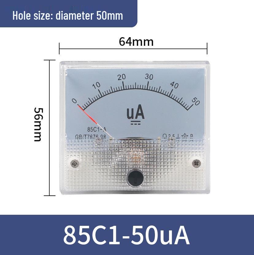 Pointer Type DC Ammeter Head 85C1-10A: Available In 1A, 2A, 3A, 5A, 50A, 500mA, 100uA, 30mA, and 50mA.