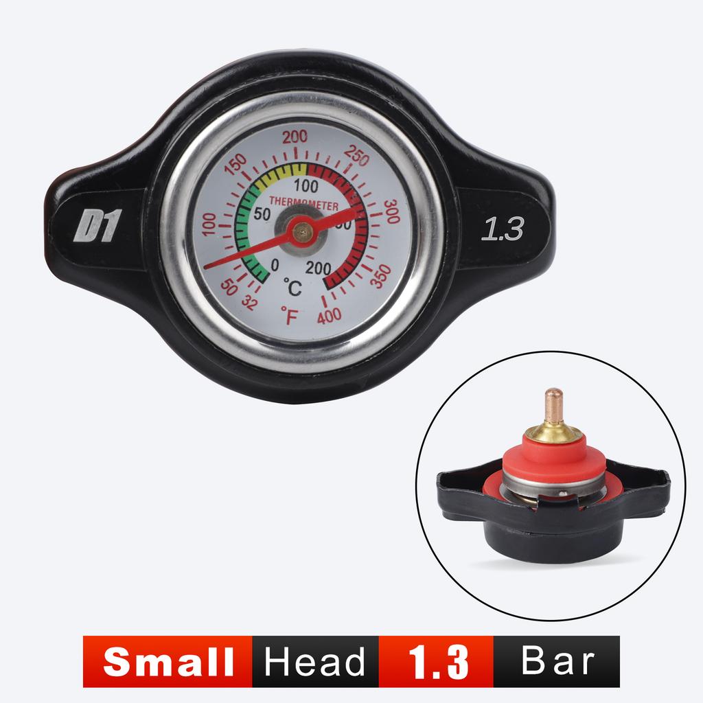 Universal Car Motorcycle Thermo Radiator Cap 0.9 1.1 1.3 1.8 Bar 25.6psi Tank Cover Water Temperature Gauge With Utility Safe Fuel Tank Caps3