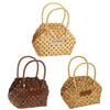 Weaved Basket Woven Flower Baskets Wood Storage Basket for Home Decor Shopping Flower Plants Kitchen Storage Basket