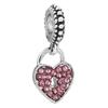 New Silver Plated Pink Diamond Butterfly Alloy Large Hole Charm Beads For DIY Bracelet Necklace Jewelry Accessories Gift