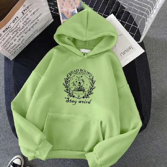 Plus Size Women's Black Hooded Hoodie for Autumn Ladies Letter Print Oversize Long Sleeve Sweatshirt